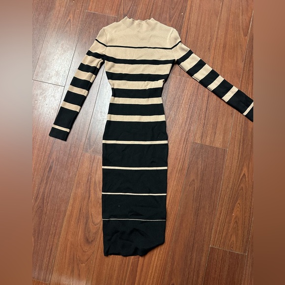 Dresses & Skirts - Striped Black and Tan Knit Dress
